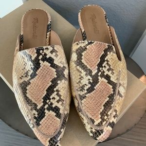 Madewell snake skin Mules Size 8.5